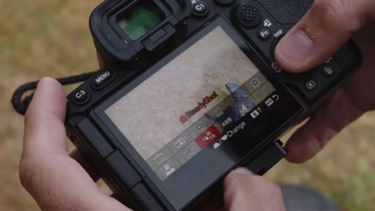 Camera stabilization setting being enabled in menu