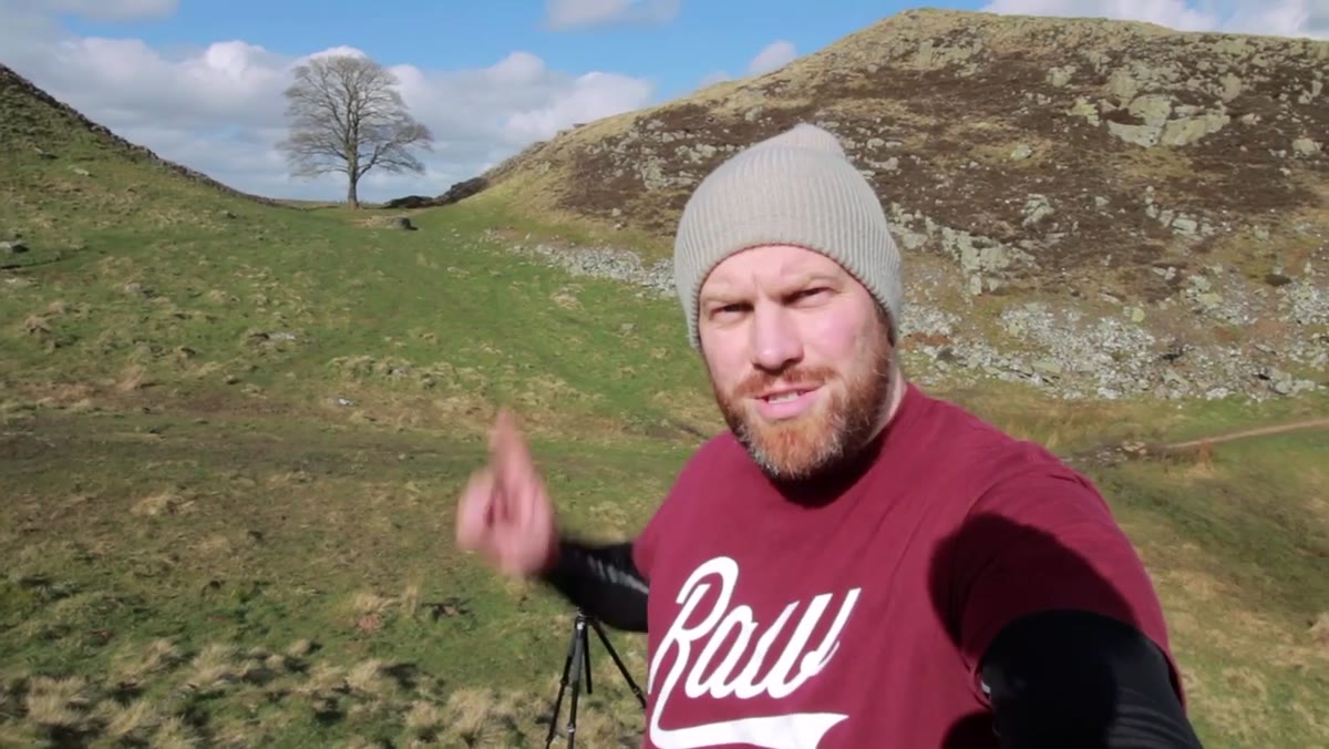 Camera set up facing the Sycamore Gap tree