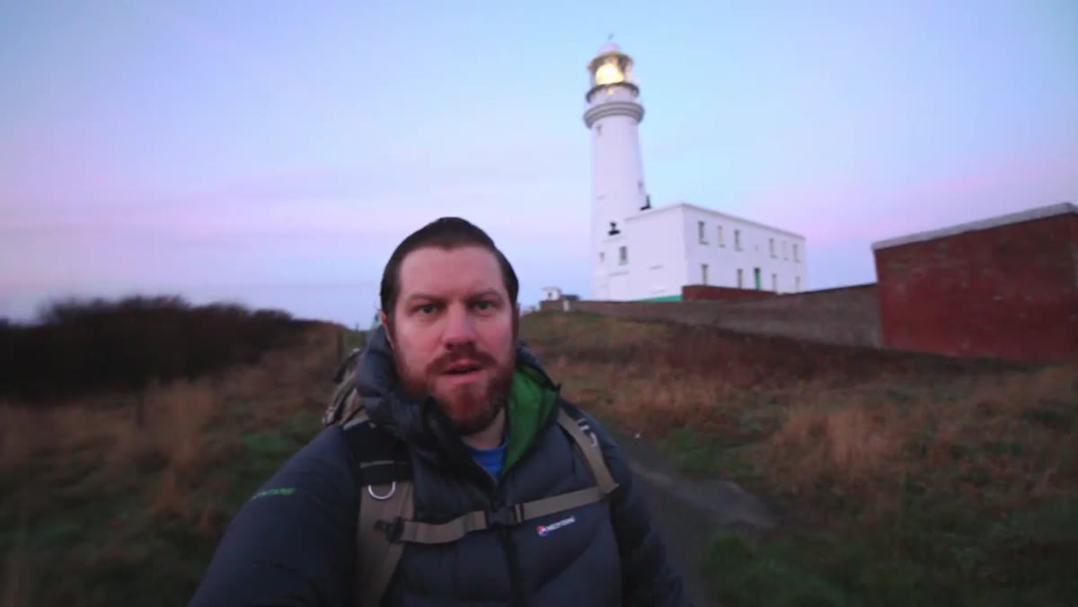 Arriving at location, cloud cover visible on horizon at dawn