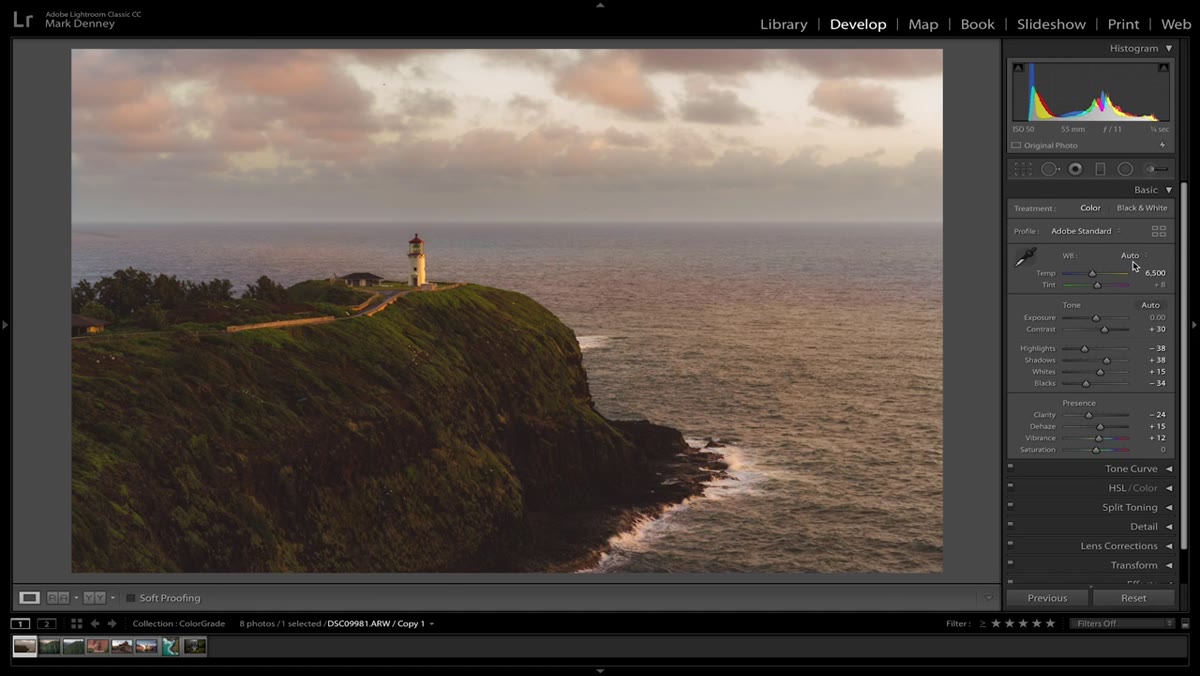 Lightroom Auto white balance result on landscape photo