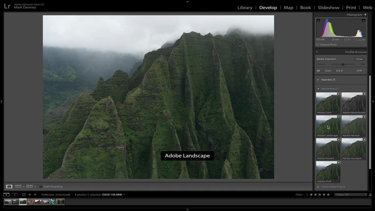 Luminance sliders adjusted for blue sky in HSL panel