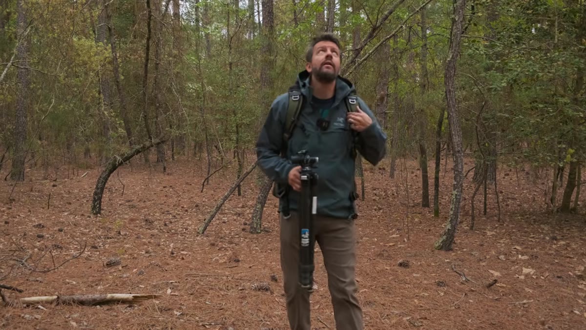 Mark pausing and studying the scene before setting up his tripod