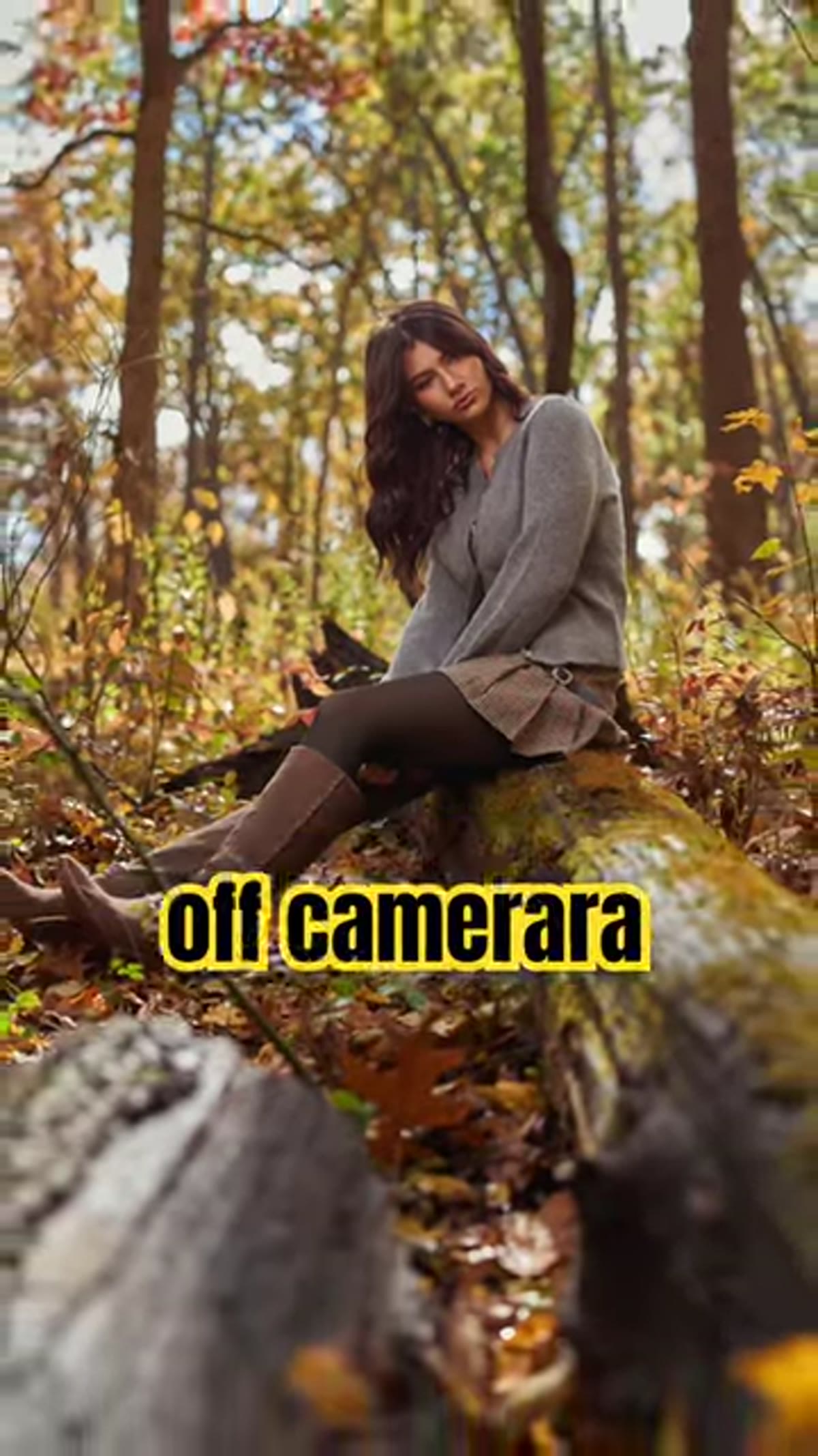 Off-camera flash setup positioned beside subject outdoors
