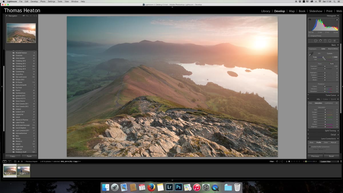 Adjusting white balance, highlights, shadows, and contrast in Lightroom
