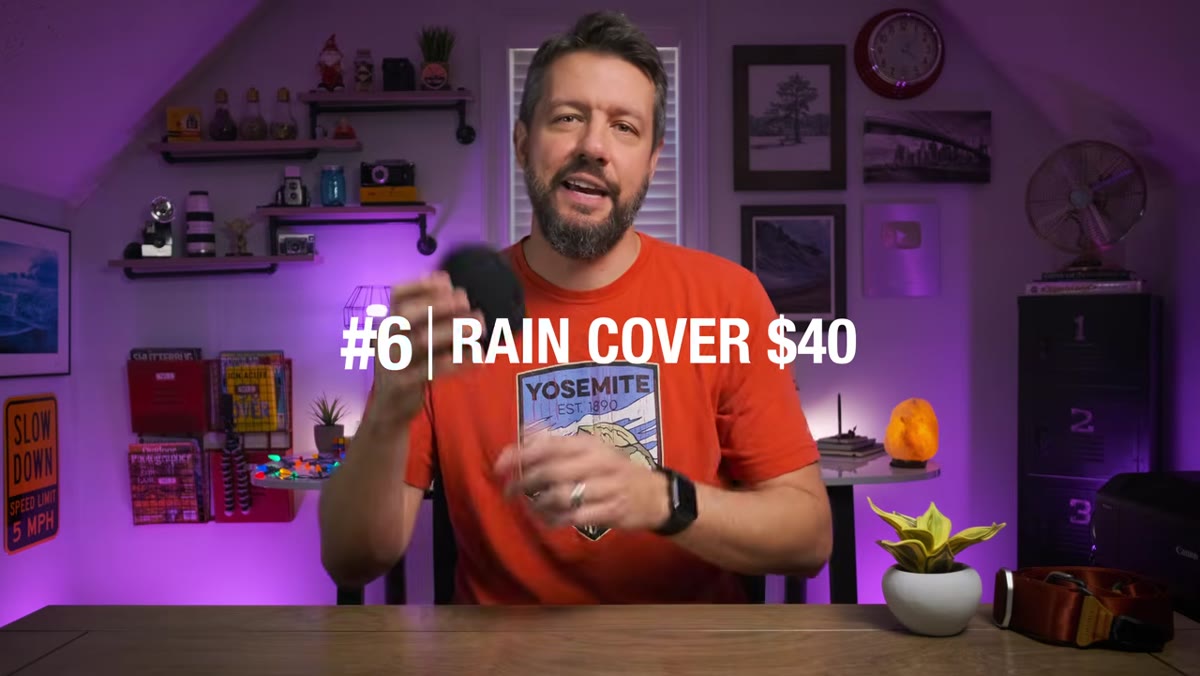 Peak Design rain cover shown folded in hand