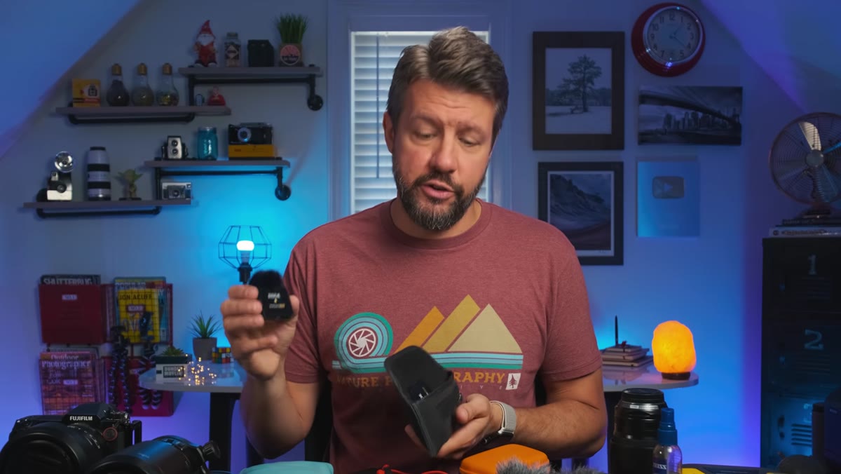 Rode Wireless Go II microphones on the desk