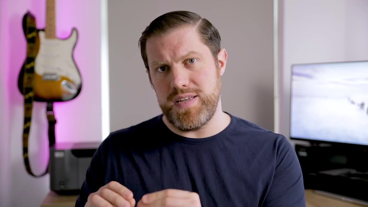 Speaker discussing post-processing in relation to the original scene