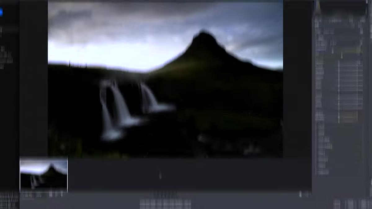 Shadows slider being raised, foreground detail emerging in Camera Raw