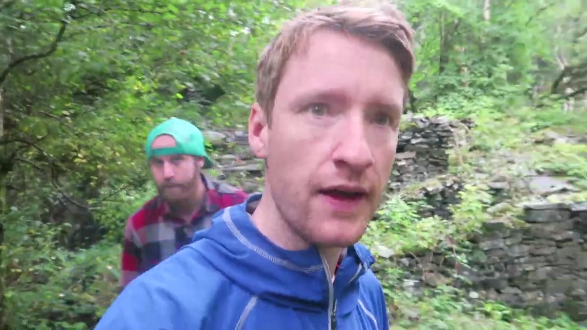 Thomas and Brendan walking without gear, scouting the location