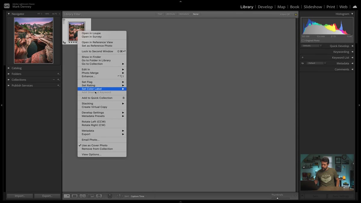 Creating a virtual copy in Lightroom&rsquo;s filmstrip