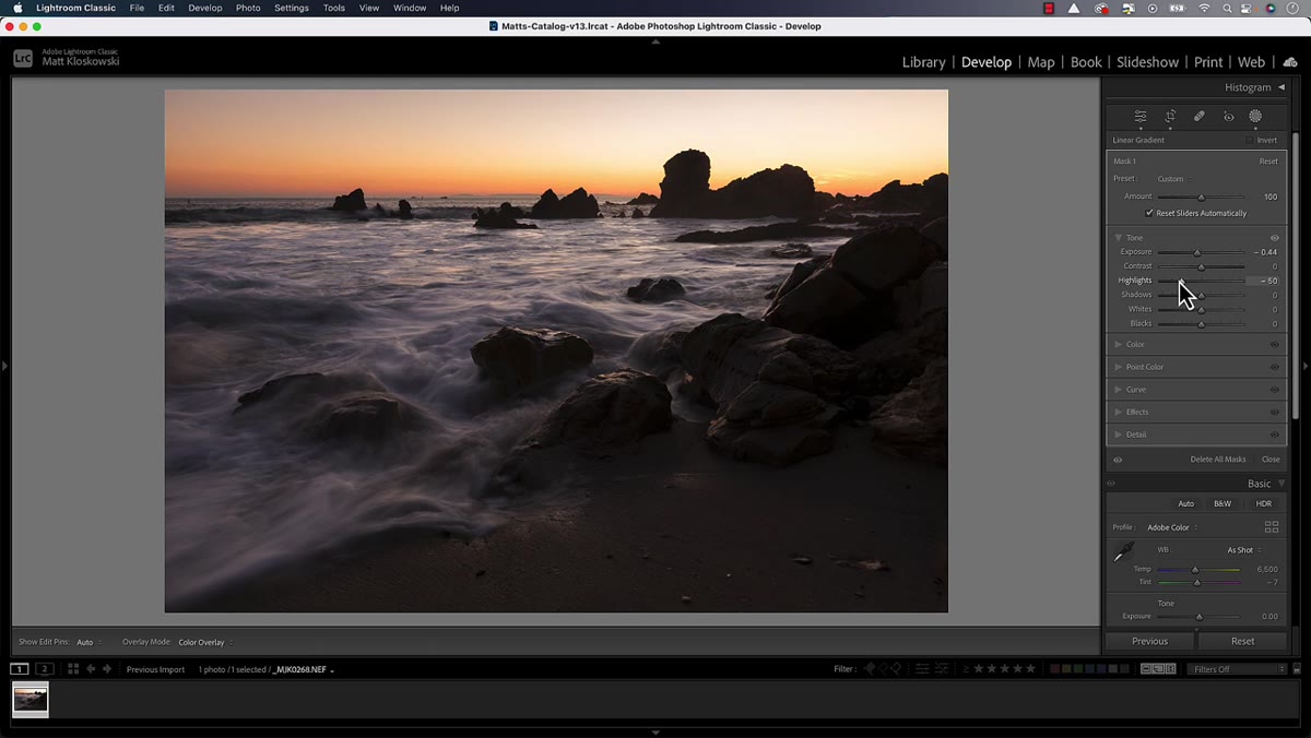 New mask created for foreground, luminance or gradient selection visible