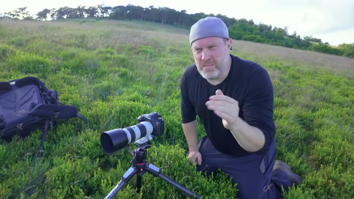 Viewfinder composition showing horizon above rule of thirds line
