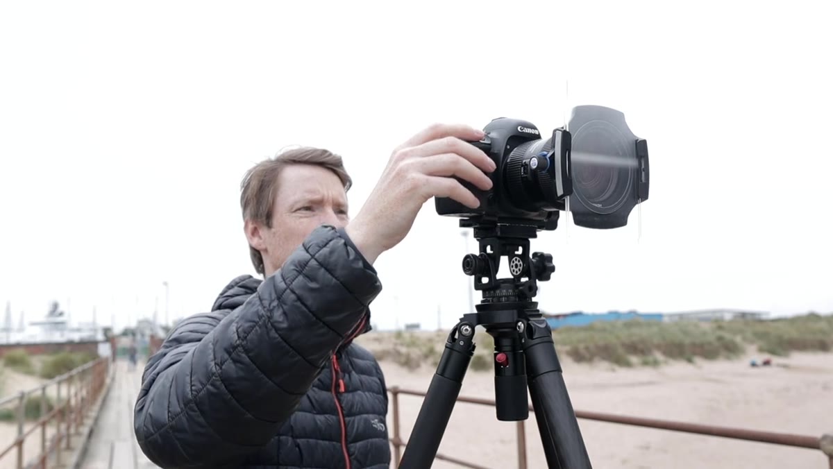Camera settings shown, focus placed on the red life ring