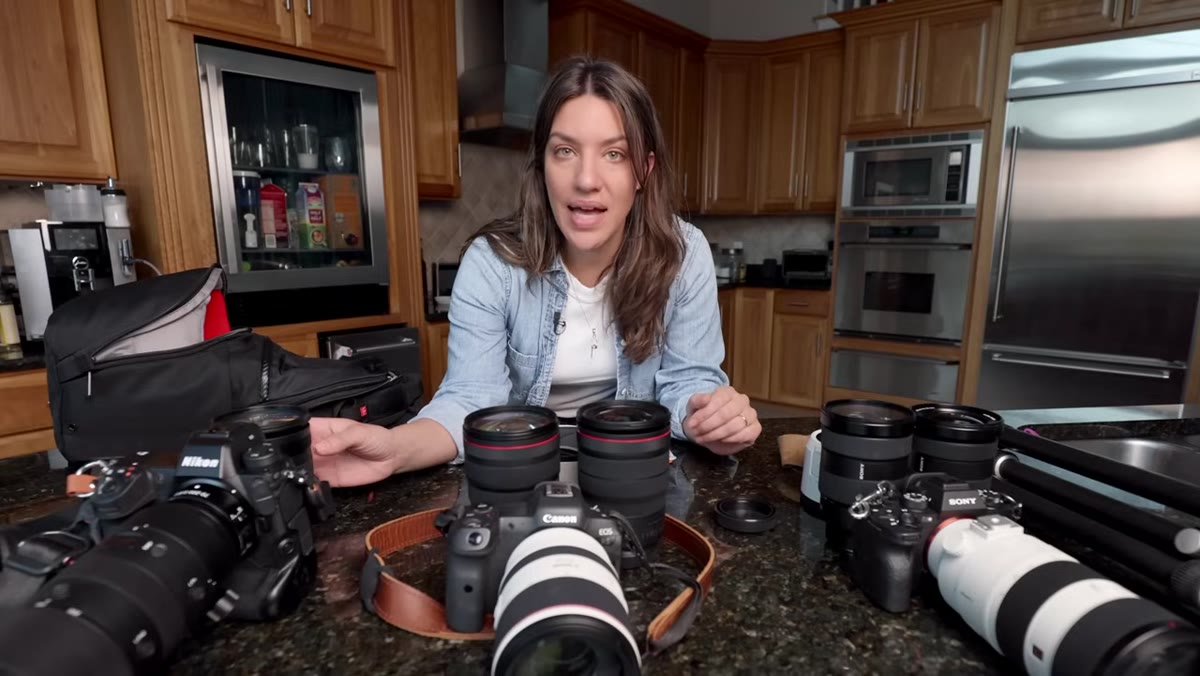 Caption: Three camera systems laid out with matching lens sets