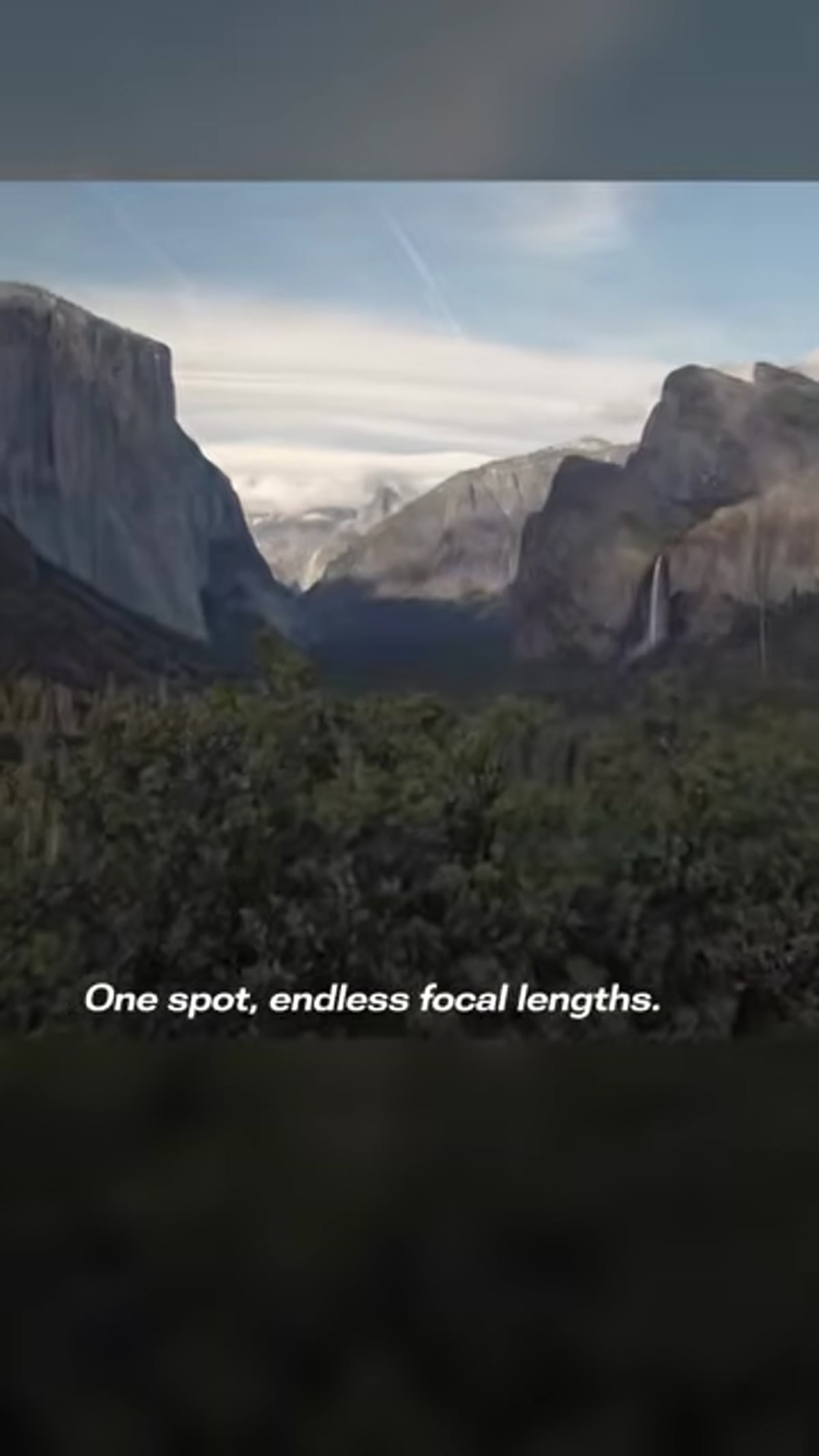 Tunnel View overlook, sweeping valley visible in background