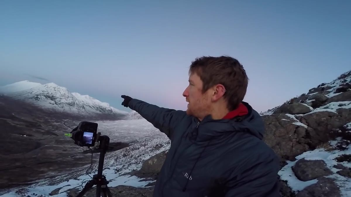 Camera settings explanation, mountain range in sharp focus across full frame