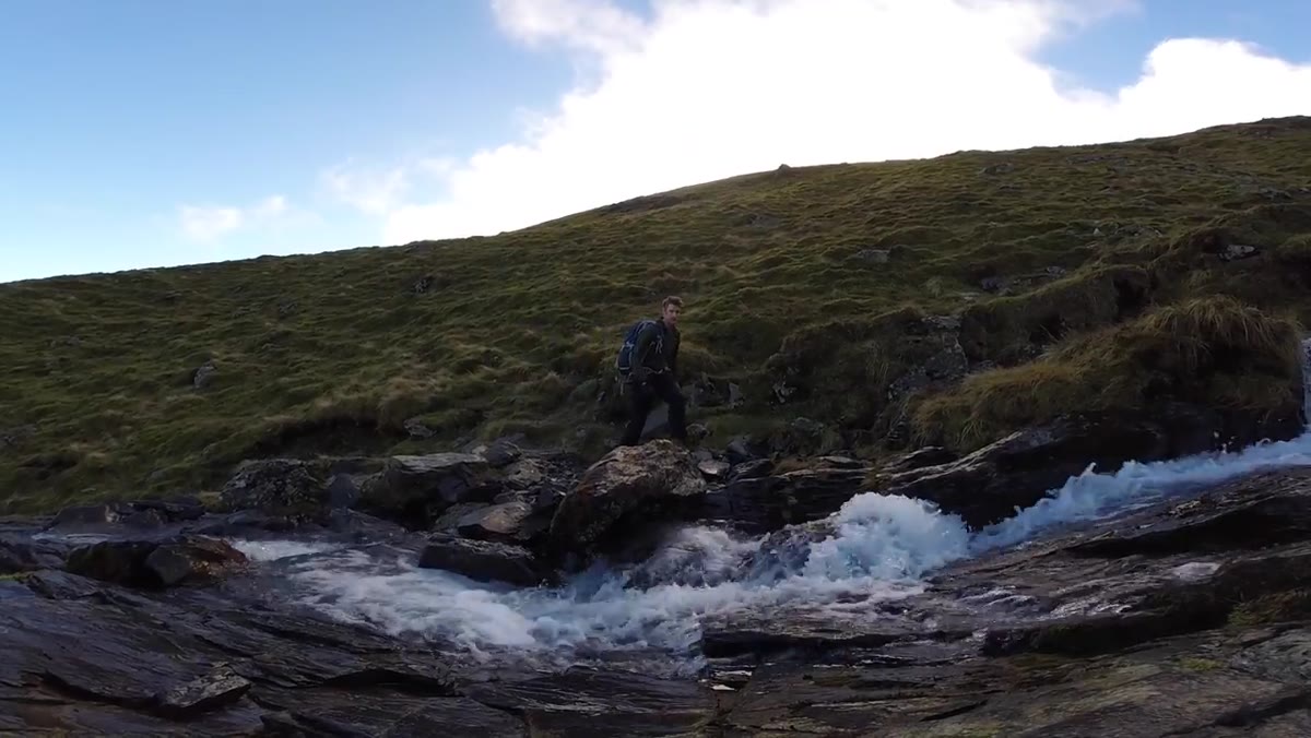 Thomas starting up the Blencathra footpath from the road