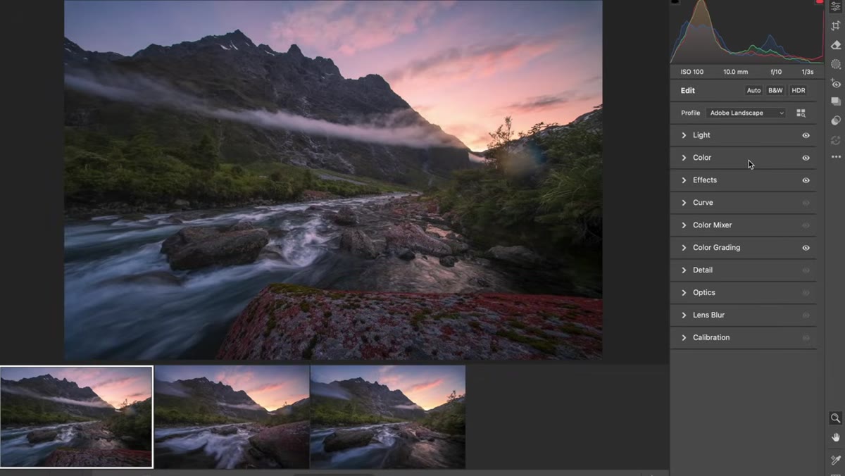 Raw files displayed on camera screen for real-time review and evaluation