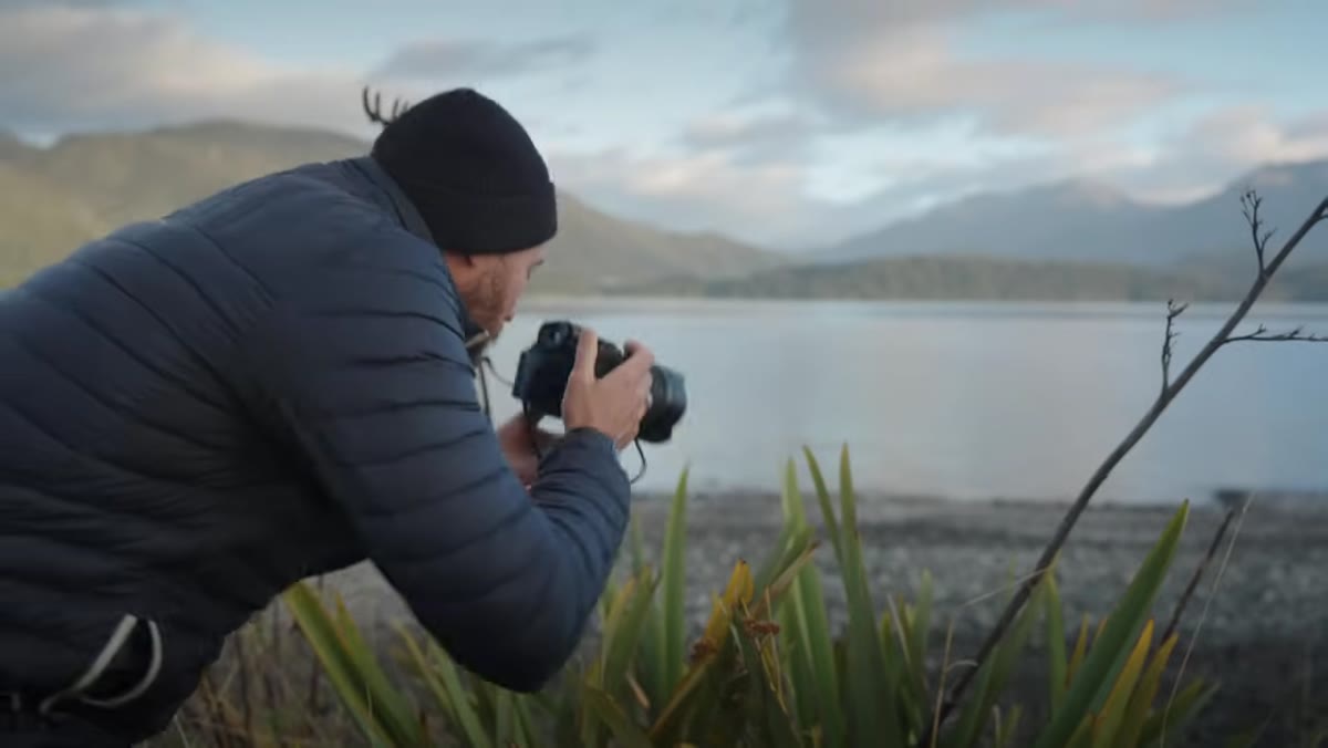 Camera repositioned very close to foreground element, inches away