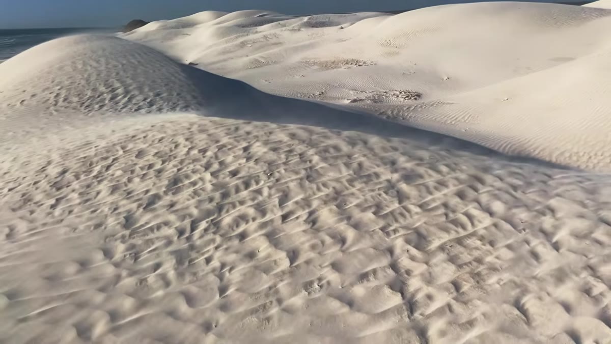 Wide view of Western Australian dune system at golden hour