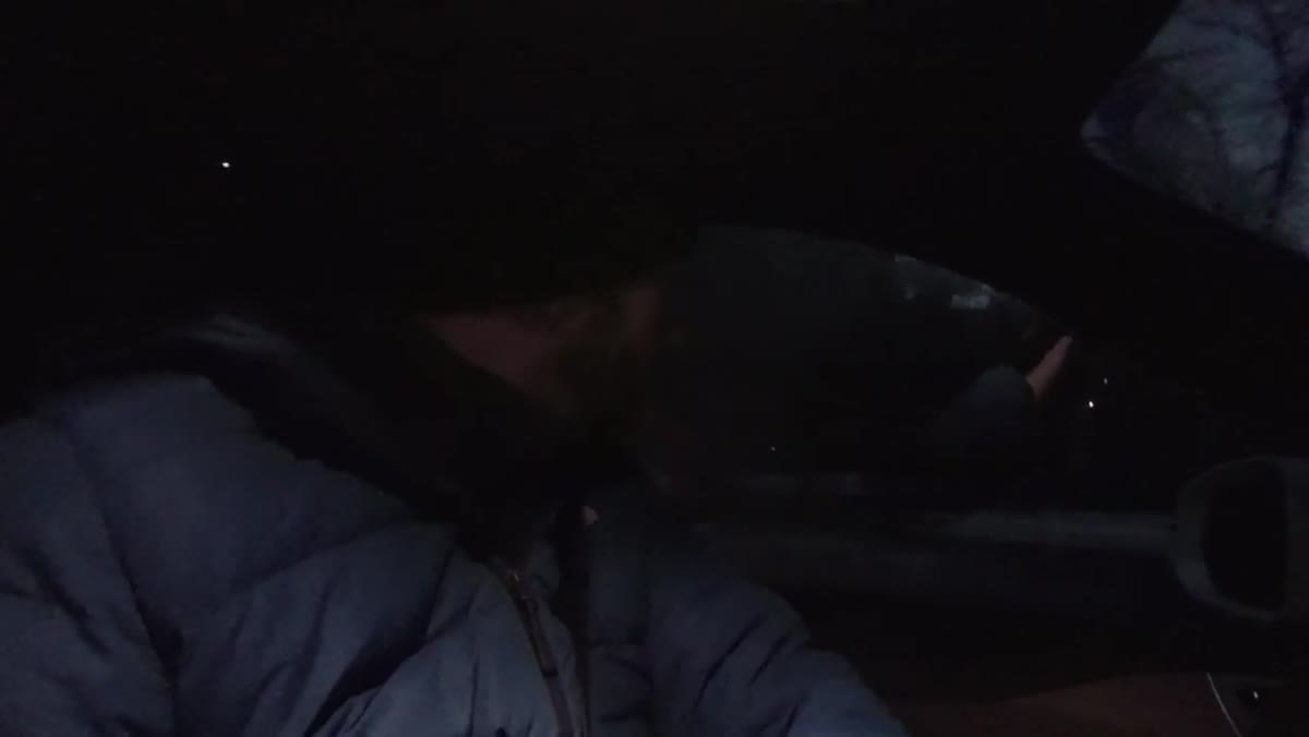 Photographer in dark, stating the temperature is minus 11