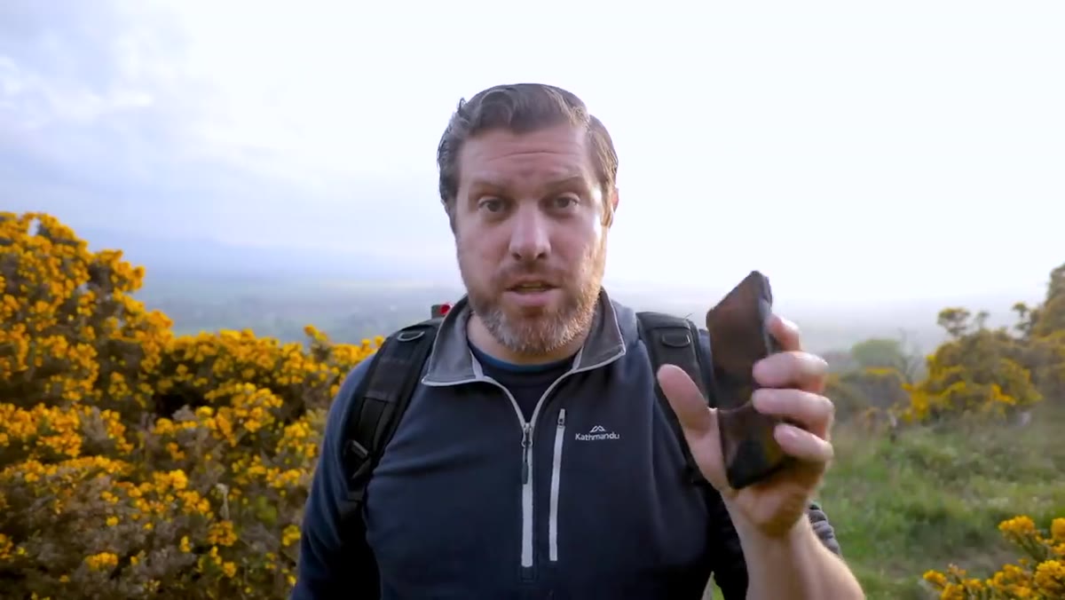 iPhone camera portrait mode demonstration on screen