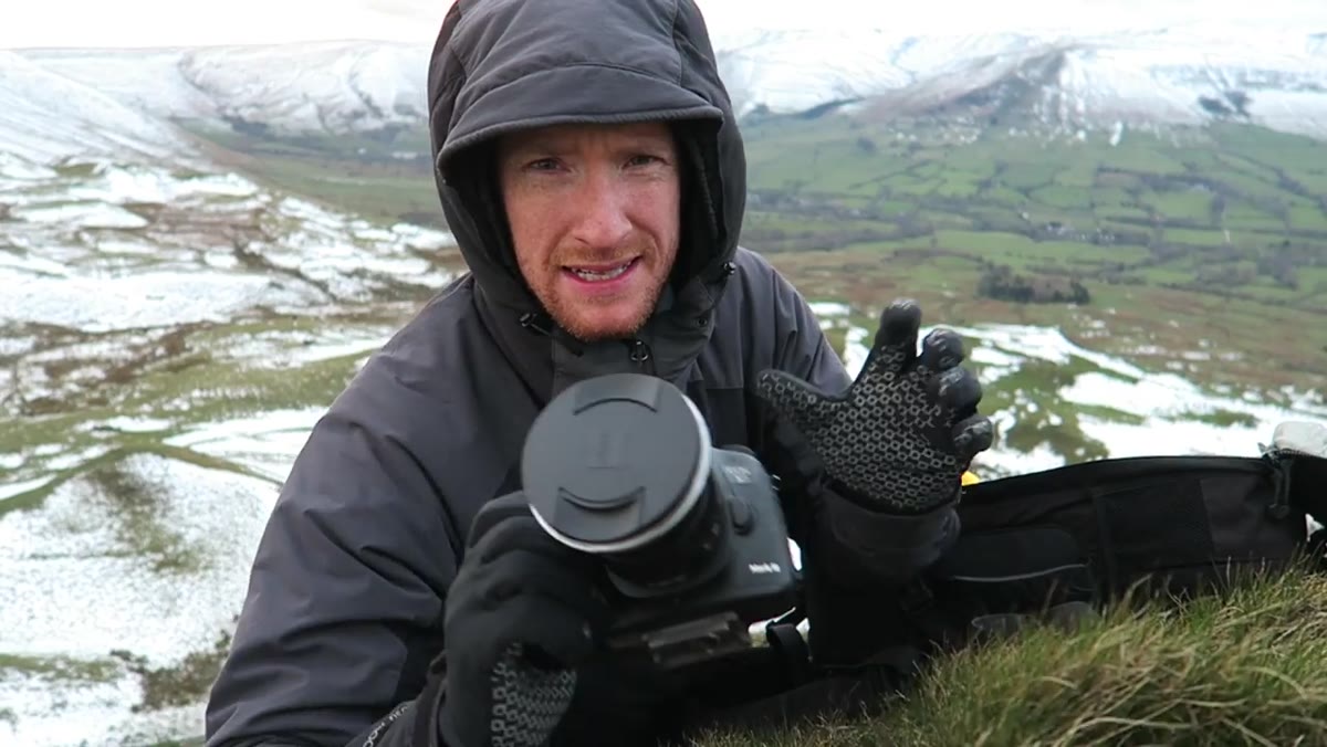 Thomas describing 21mm Zeiss lens choice and road as leading line