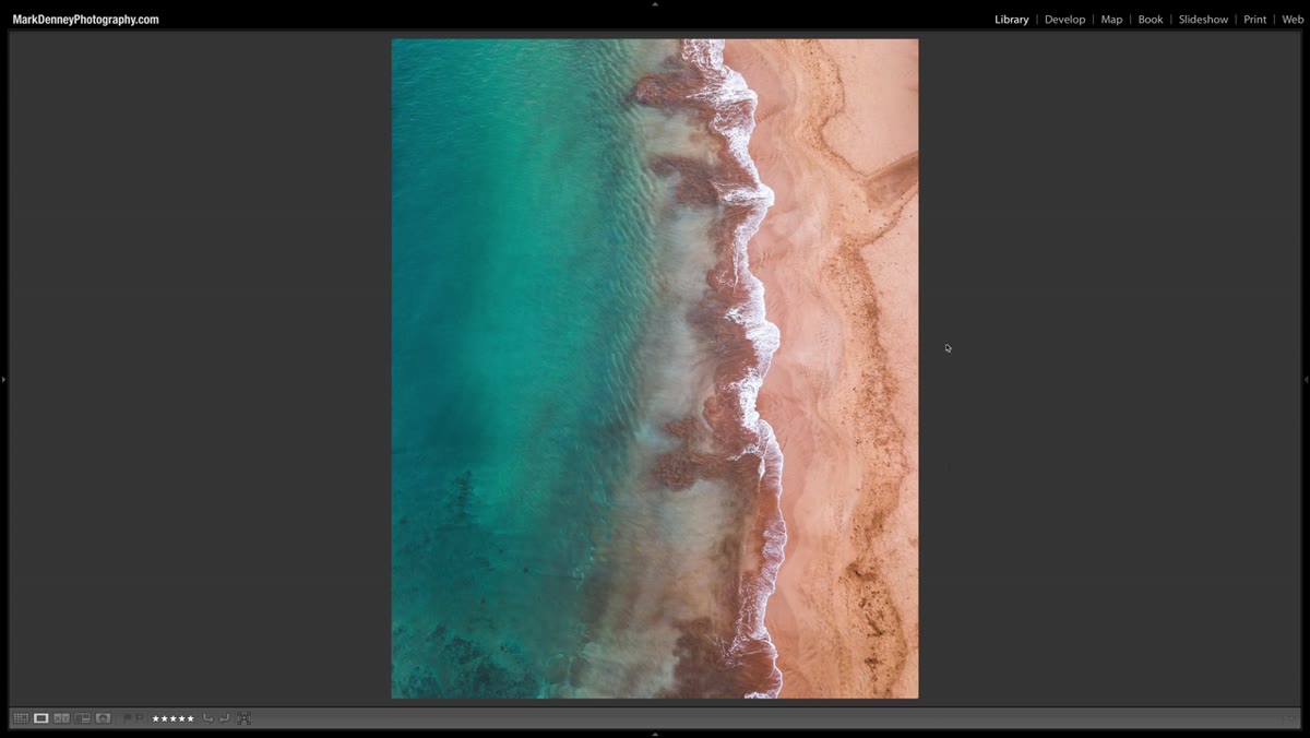 Aerial photo of waves with zero visible depth