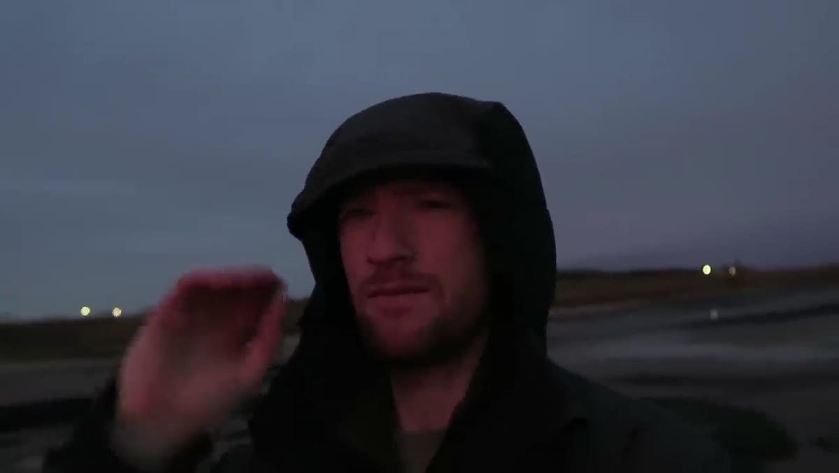 Heaton explaining his composition goals facing the sunrise