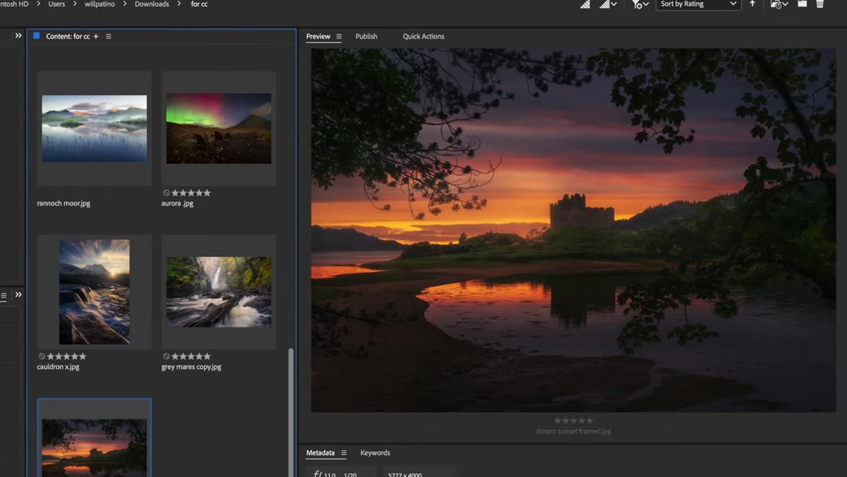 Aurora image with mountain and bridge open on screen
