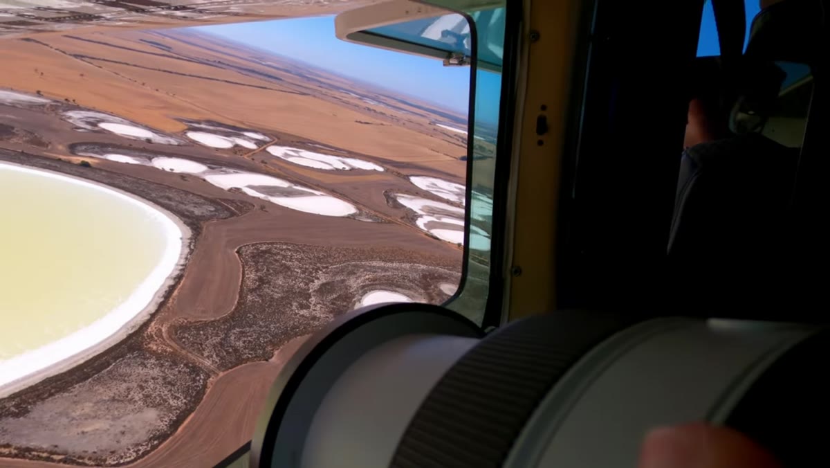 Bright white salt lake surface, high ambient light conditions