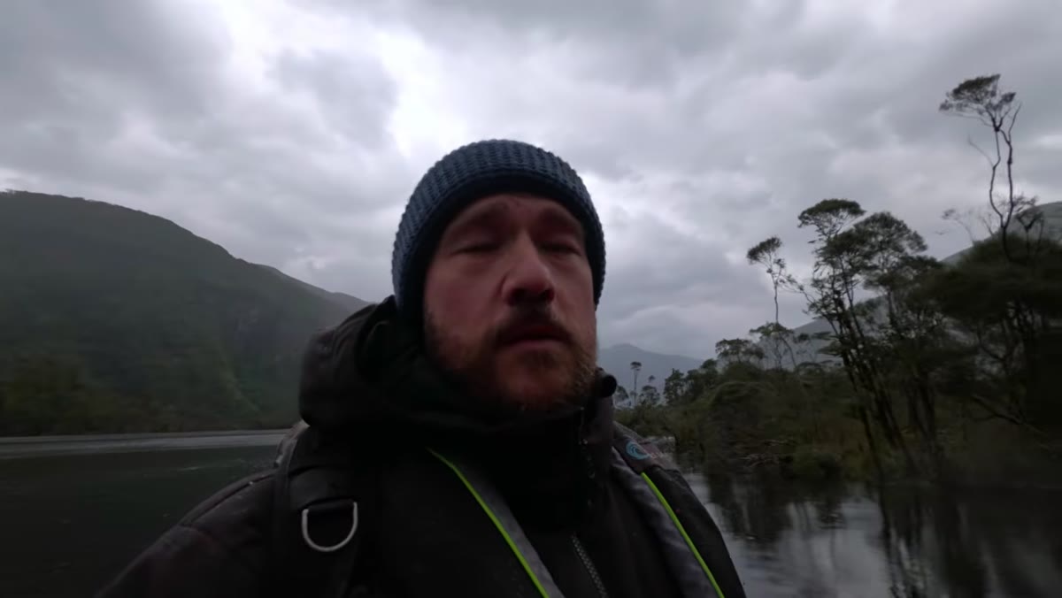 Following stream toward waterfall identified on topographic map