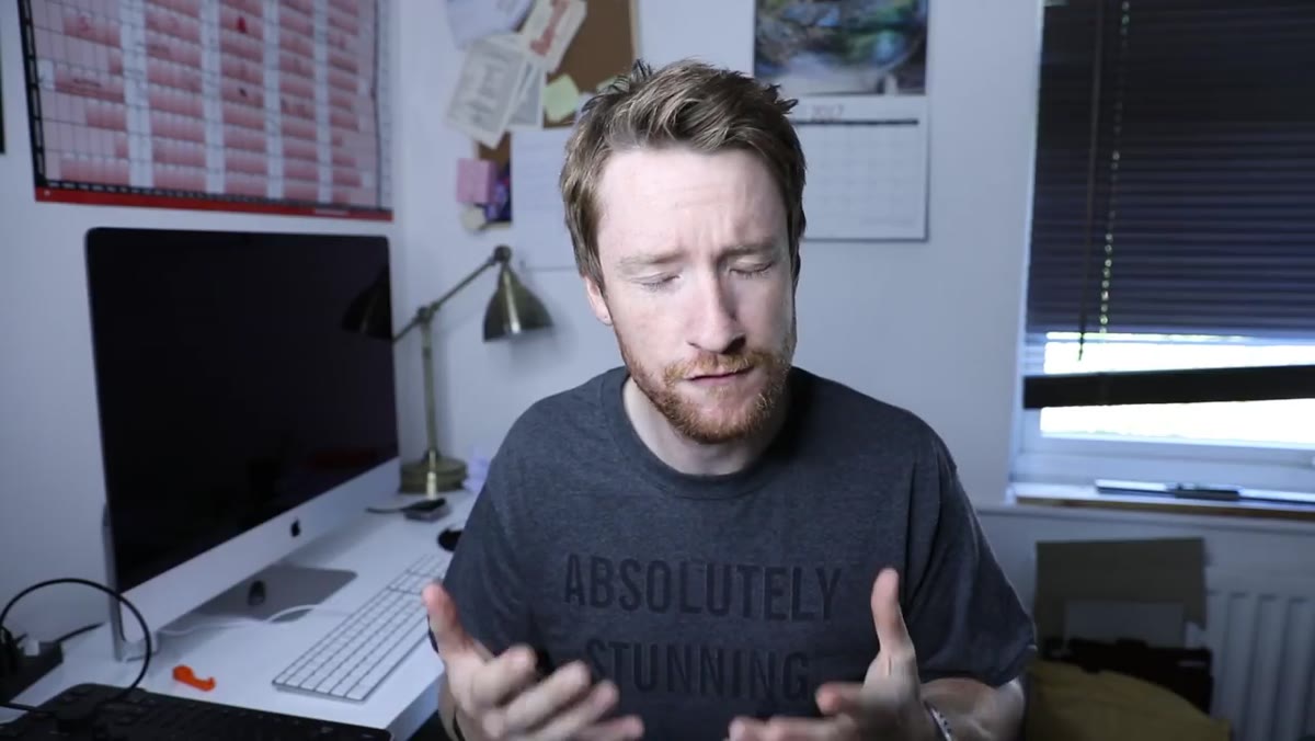 Thomas talking directly to camera about anxiety and landscape photography