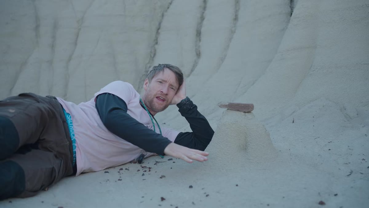 Small hoodoo with visible capstone close to camera