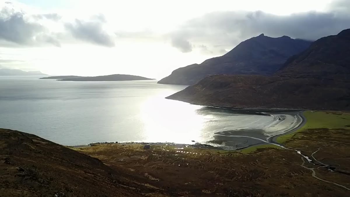 Thomas discovering the campsite with the panoramic coastal view